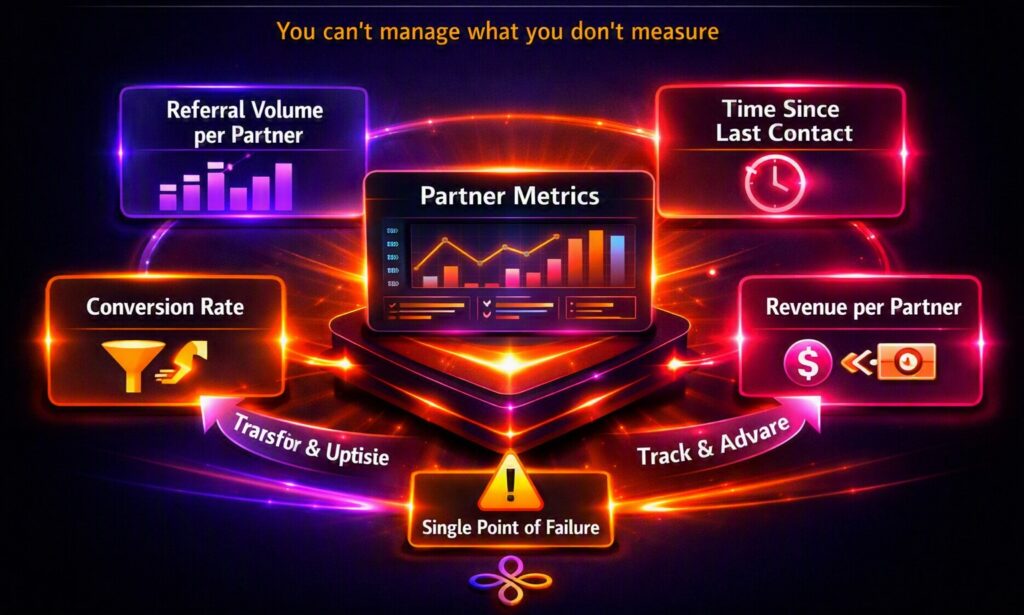 Strategic Partner Relationship Management in Practice: What Progression Actually Looks Like
It helps to see what a healthy, progressing partner relationship looks like next to a stalled one, because the difference is rarely dramatic — it's a handful of missed steps compounding over months.
A partner relationship under active strategic partner relationship management tends to follow a visible pattern:
•The first meeting is logged with next steps and a named owner, not just a note that the meeting happened.
•A second touchpoint is scheduled before the first one ends, so momentum doesn't depend on someone remembering to follow up weeks later.
•Every introduction or referral the partner sends is recorded against their profile, so their real value to the firm is visible, not estimated.
•If 60–90 days pass with no activity, the relationship is flagged automatically rather than discovered by accident during a quarterly review.
•When the relationship owner changes roles, the next owner can see the full history in minutes, not by asking around the office.