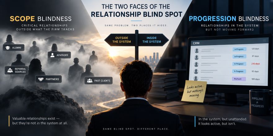 The two faces of the Relationship Blind Spot: Scope Blindness and Progression Blindness in professional services